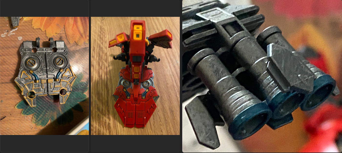 Sazabi back of skirt and thrusters