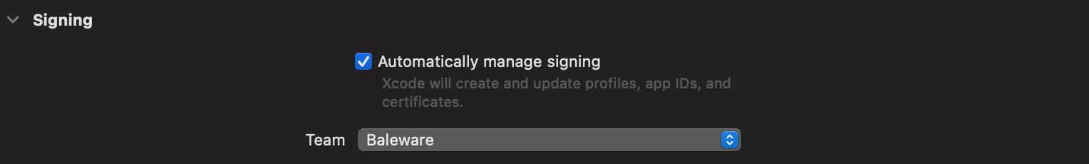 Xcode signature